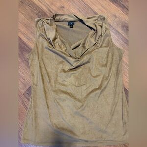 Worthington Tan Sleeveless Drape Top